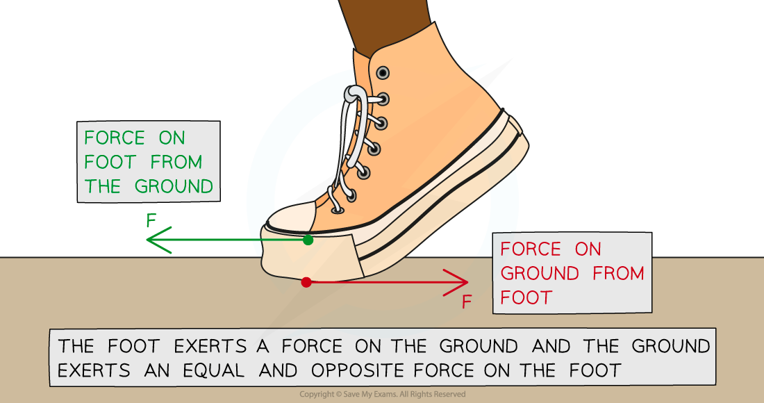 Newton Third law in action, downloadable IGCSE & GCSE Physics revision notes